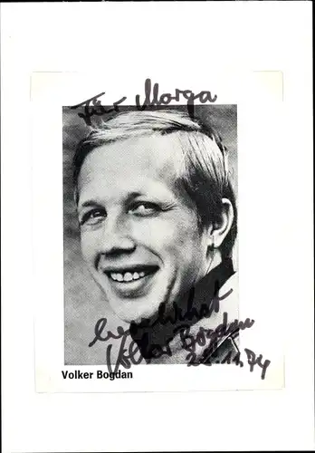 Autogrammkarte Schauspieler Volker Bogdan, Portrait, Autogramm