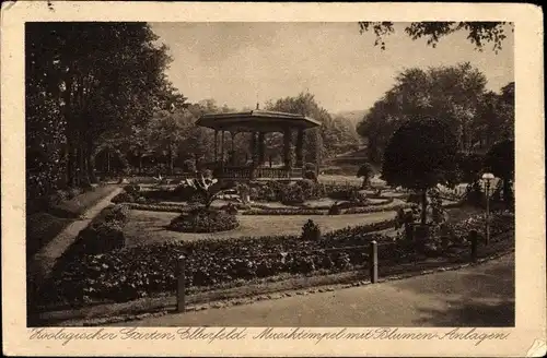 Ak Elberfeld Wuppertal, Zoologischer Garten, Musiktempel, Blumen-Anlagen