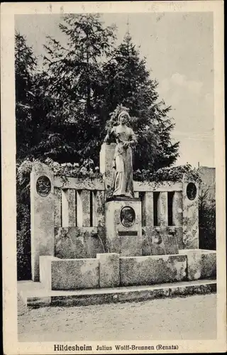 Ak Hildesheim in Niedersachsen, Julius Wolff-Brunnen, Renata