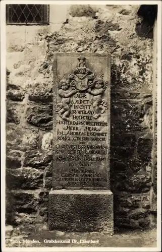 Ak Hann. Münden in Niedersachsen, Grabdenkmal Dr. Eisenbart