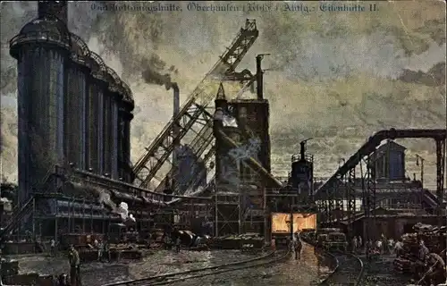 Künstler Ak Oberhausen im Ruhrgebiet, Eisenhütte, Gutehoffnungshütte