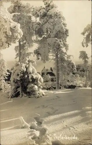 Foto Ak Oybin in der Oberlausitz, Töpferbaude, Winter