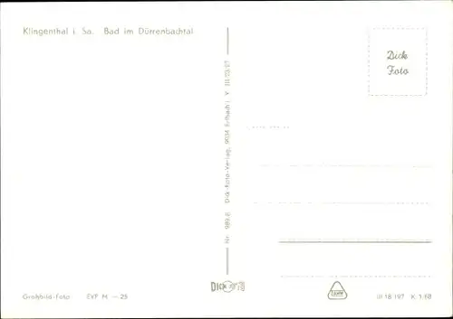 Ak Klingenthal im Vogtland Sachsen, Bad im Dürrenbachtal