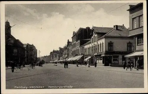 Ak Hamburg Wandsbek, Hamburger Straße, Café Lorenz, Bank