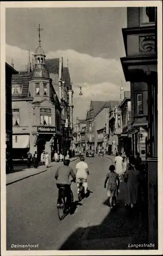 Ak Delmenhorst in Oldenburg, Lange Straße, Passanten