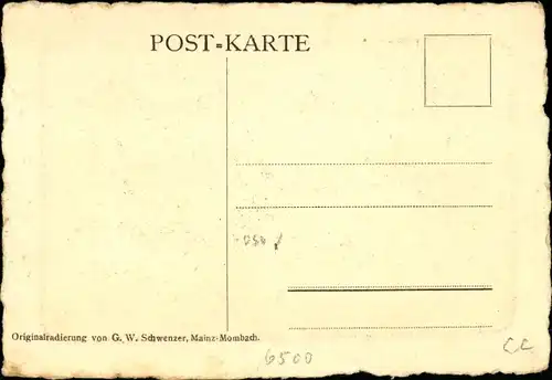 Künstler Ak Schwenzer, G. W., Mainz am Rhein, Brücke, Dampfer