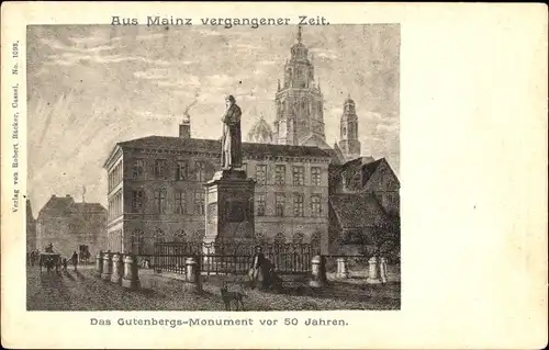 Ak Mainz am Rhein, Gutenbergs-Monument um 1850