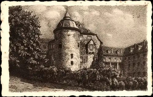 Künstler Ak Laubach in Hessen, gräfliches Schloss von der Nordseite