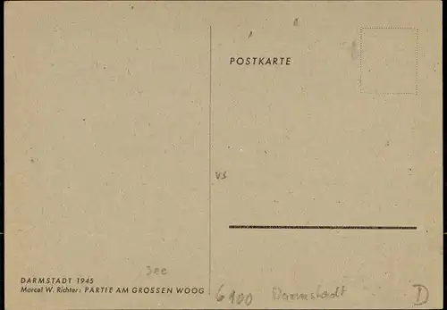 Künstler Ak Richter, Marcel W., Darmstadt in Hessen, Großer Woog