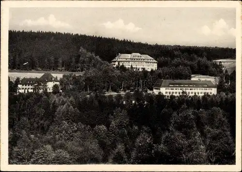 Ak Bad Elster im Vogtland, Kurheim Reichsbahn, Albert Funk Heim, Stadtkrankenhaus, Wald