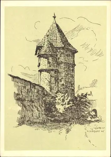 Künstler Ak Schmalkalden im Thüringer Wald, Zwingerturm