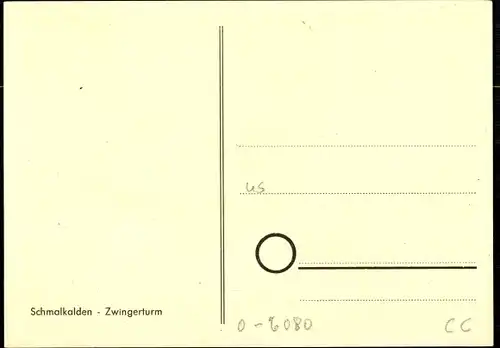 Künstler Ak Schmalkalden im Thüringer Wald, Zwingerturm