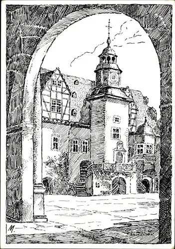 Künstler Ak Weilburg an der Lahn Hessen, Schloss