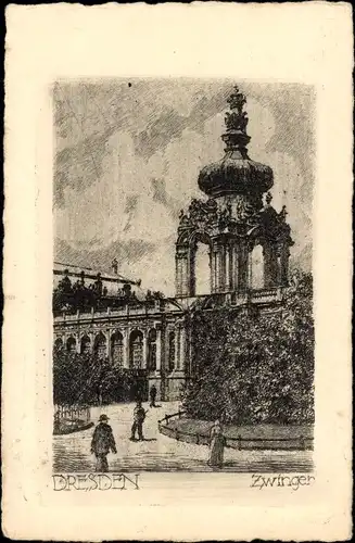 Künstler Ak Dresden Altstadt, Zwinger