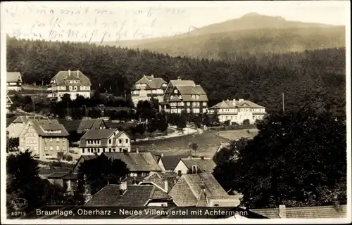 Ak Braunlage im Oberharz, neues Villenviertel, Achtermann
