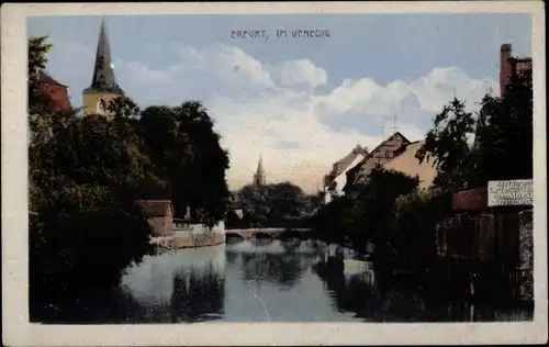 Ak Erfurt in Thüringen, Venedig, Brücke