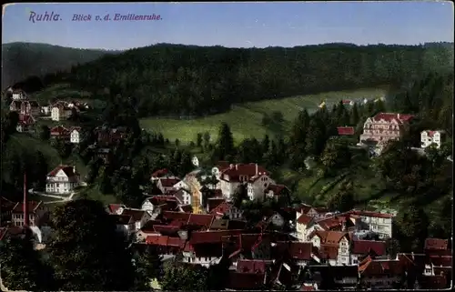 Ak Ruhla in Thüringen, Blick von der Emilienruhe