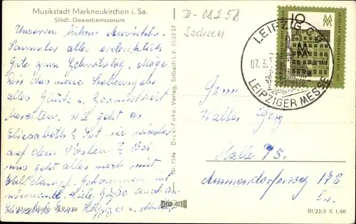 Ak Markneukirchen im Vogtland, Städtisches Gewerbemuseum