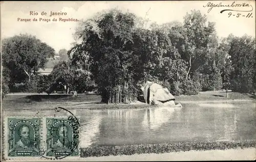 Ak Rio de Janeiro Brasilien, Parque da Praca da Republica