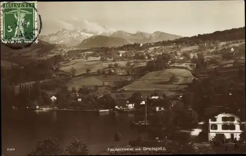 Ak Faulensee Spiez am Thuner See Kanton Bern, Dreispitz