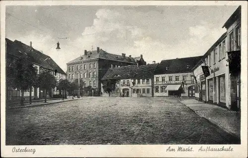 Ak Osterburg in der Altmark, Markt, Aufbauschule