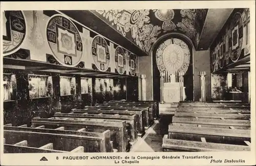 Ak Paquebot Normandie, La Chapelle, CGT, French Line