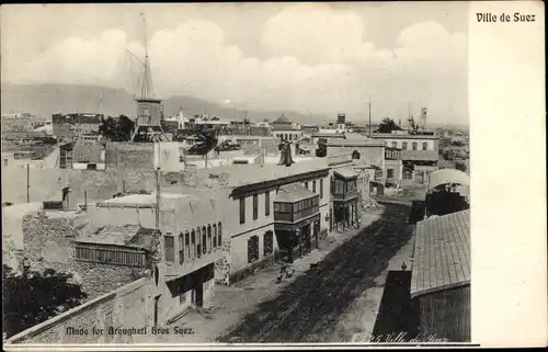 Ak Suez Ägypten, Ortsansicht