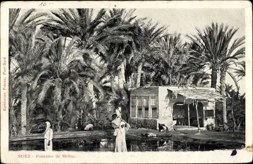 Ak Suez Ägypten, Mosesbrunnen