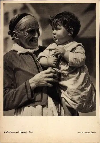 Ak Großmutter mit Enkel, Portrait