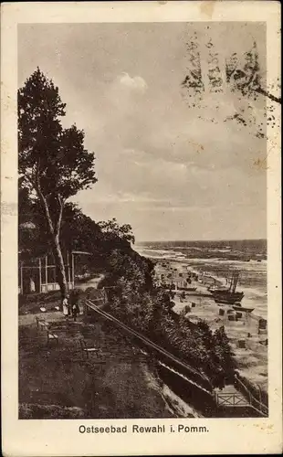 Ak Rewal Rewahl Pommern, Blick zum Strand