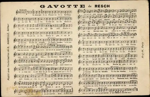 Lied Ak Gavotte von Resch