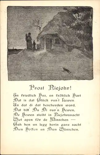 Gedicht Ak Glückwunsch Neujahr, En friedlich Hus, en fröhlich Hart