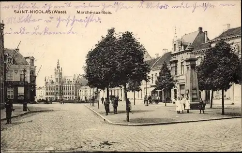 Ak Saint Nicolas Wallonien Lüttich, Holzmarkt