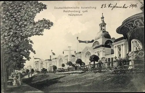 Ak Liberec Reichenberg in Böhmen, Deutschböhmische Ausstellung 1906, Hauptgebäude