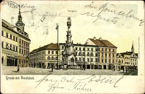 Litho Jindřichův Hradec Neuhaus Südböhmen, Ringplatz