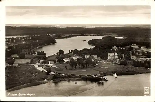 Ak Himmelpfort Fürstenberg an der Havel, Fliegeraufnahme, Panorama vom Ort, Kloster, Klinke 10087