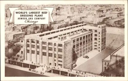 Ak Chicago Illinois USA, weltweit größtes Rindfleisch, Rüstung und Unternehmen, Beef House