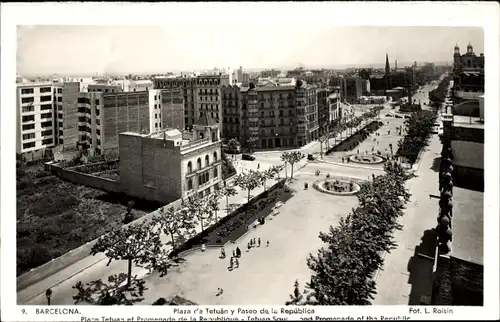 Ak Barcelona Katalonien Spanien, Plaza de Tetuan, Paseo de la Republica