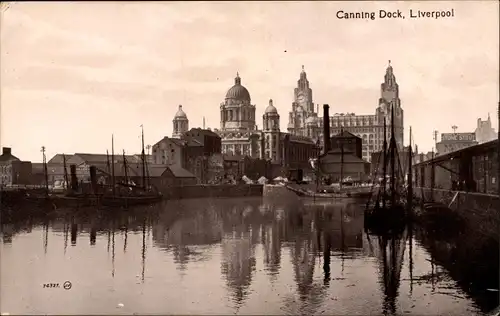 Ak Liverpool Merseyside England, Canning Dock