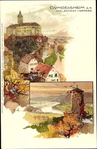 Künstler Litho Wielandt, Manuel, Gundelsheim am Neckar, Schloss Hornegg