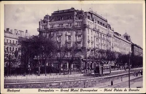 Ak Budapest Ungarn, Grand-Hotel Donaupalast