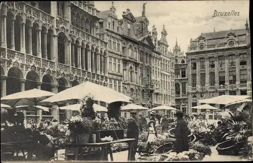 Ak Bruxelles Brüssel, Markt, Marktstände