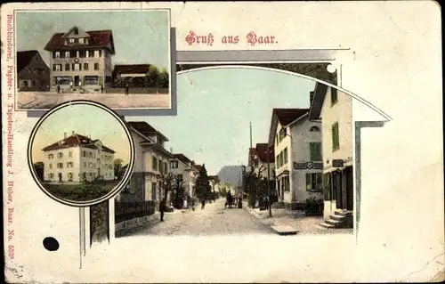 Ak Baar Kanton Zug, Straßenpartie, Gasthaus zum Kreuz