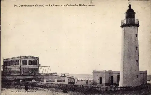 Ak Casablanca, Marokko, Le Phare, Casino des Roches Noirs