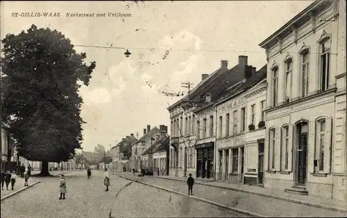 Ak Saint Gilles Waas Sint Gillis Brüssel Brüssel, Kerkstraat mit Vrijboom