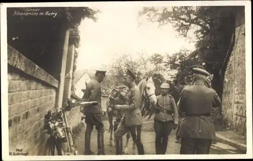 Ak Autry Argonnen Ardennes, Kronprinz Wilhelm von Preußen, Offiziere