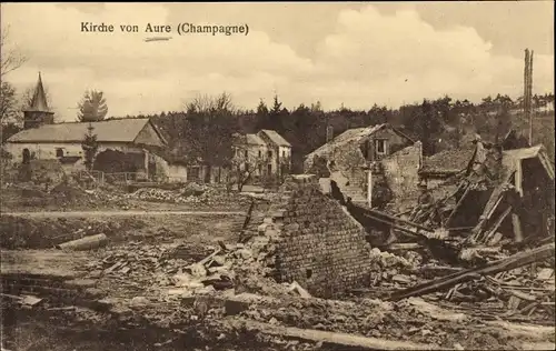 Ak Aure Ardennes, Die Kirche