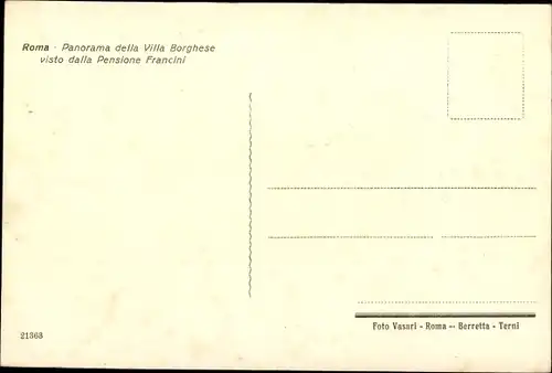 Ak Roma Rom Lazio, Pensione Francini, Via Vittorio Veneto 146