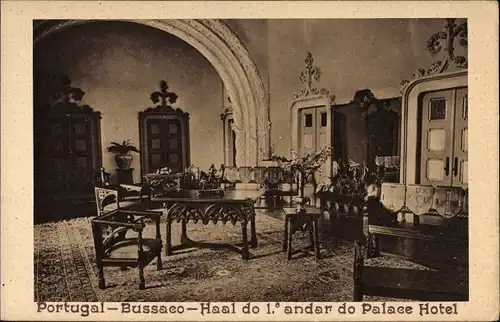 Ak Bussaco Buçaco Portugal, Haal do 1. andar do Palace Hotel