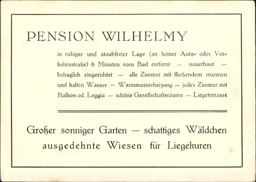Ak Bad Wiessee im Kreis Miesbach Oberbayern, Blick auf die Kurpension Wilhelmy, Inh. W. Hornstein